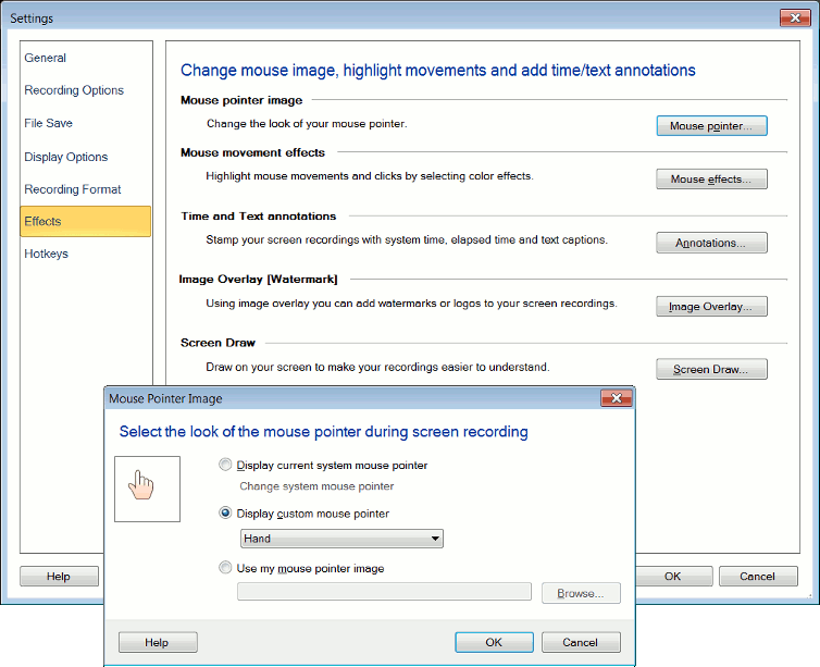 My Screen Recorder Pro - Mouse Image Settings